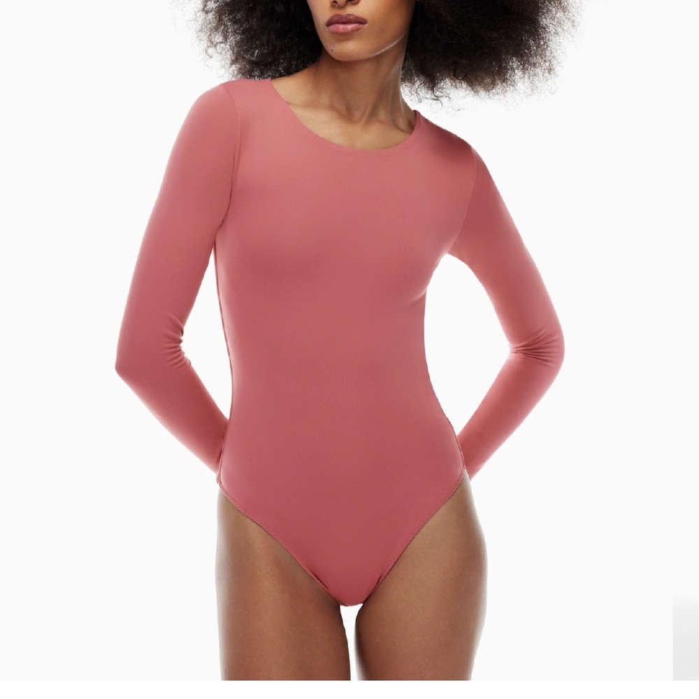 Women's Pink Long Sleeve Bodysuit